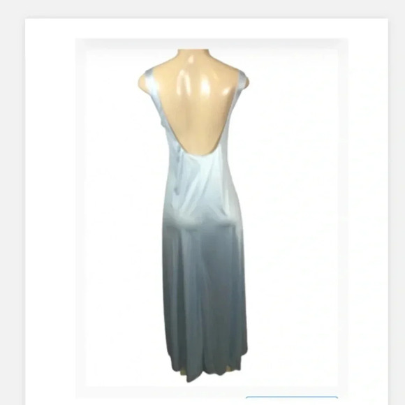 FORMFIT VINTAGE LINGERIE LONG NIGHT GOWN BLUE SLEEVELESS V NECK PLUS SIZE 14/16 - Picture 4 of 8